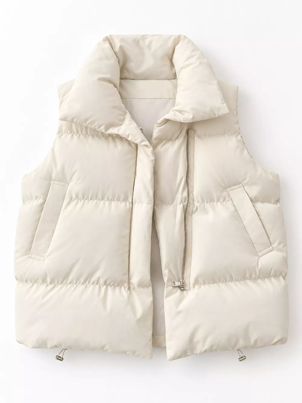 Stand-Up Collar Puffer Vest Coat, image 2