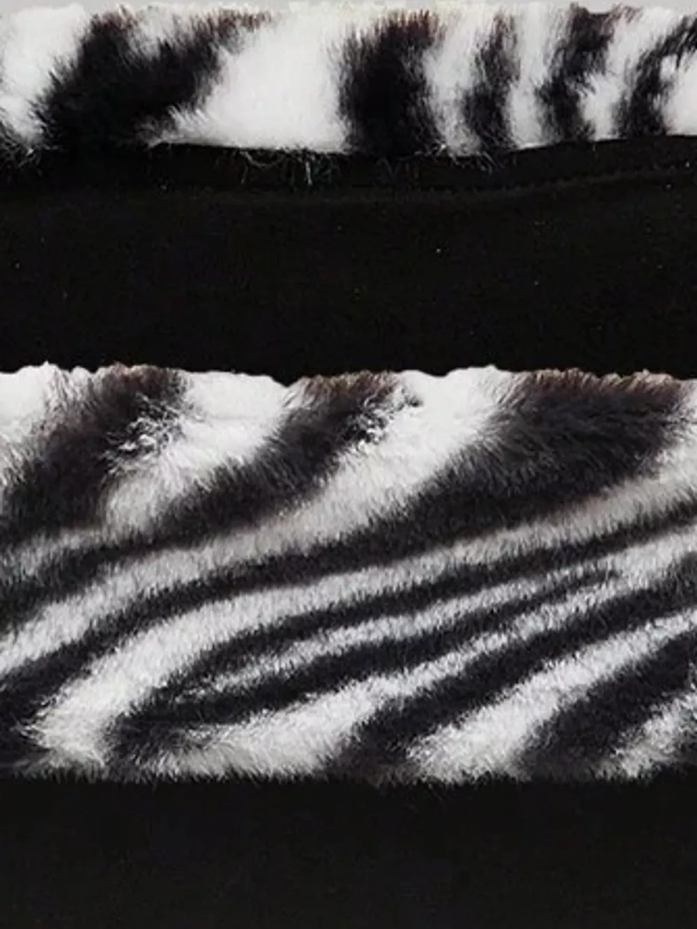Zebra Print Faux Fur Trimmed Tube Top, image 2