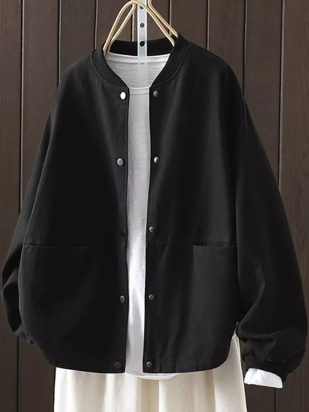 Snap Down Dropped Shoulder Jacket, image 10