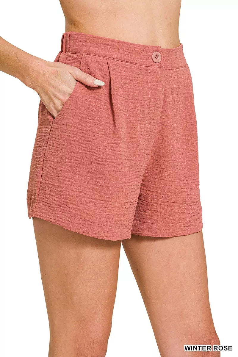 Woven Airflow Back Elastic Waist Shorts, image 4