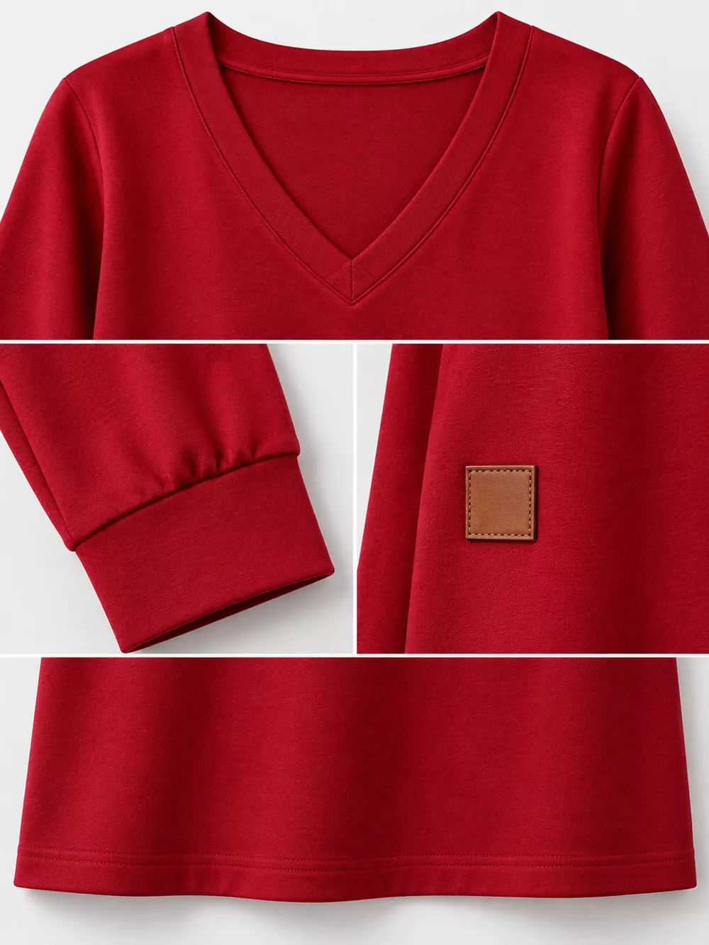 Full Size V-Neck Long Sleeve Midi Dress Plus Size, image 10