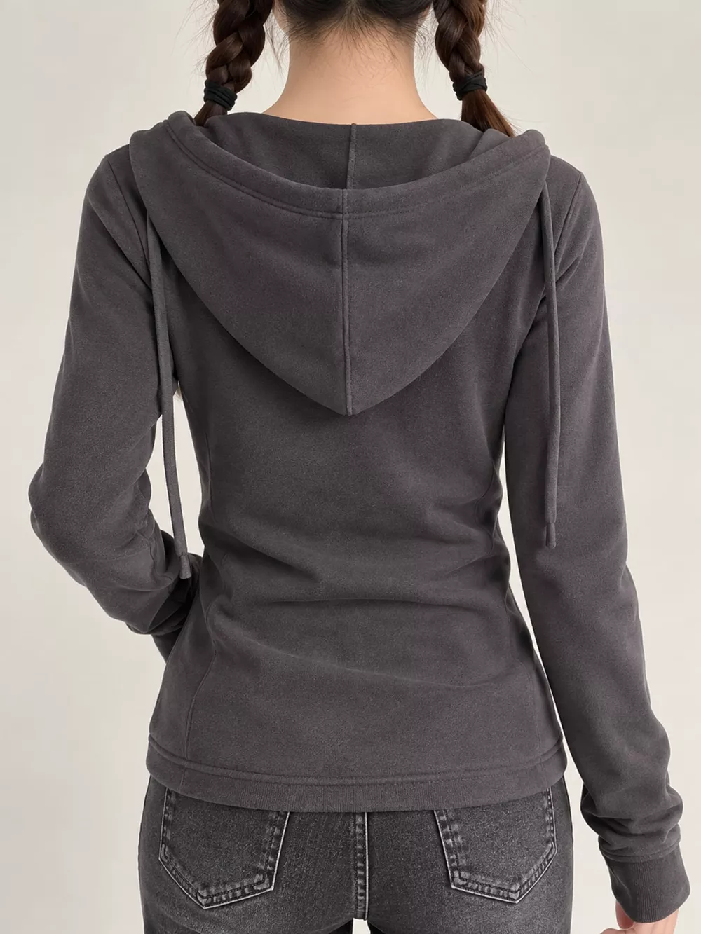 Drawstring Zip-Up Slim Fit Hoodie, image 16