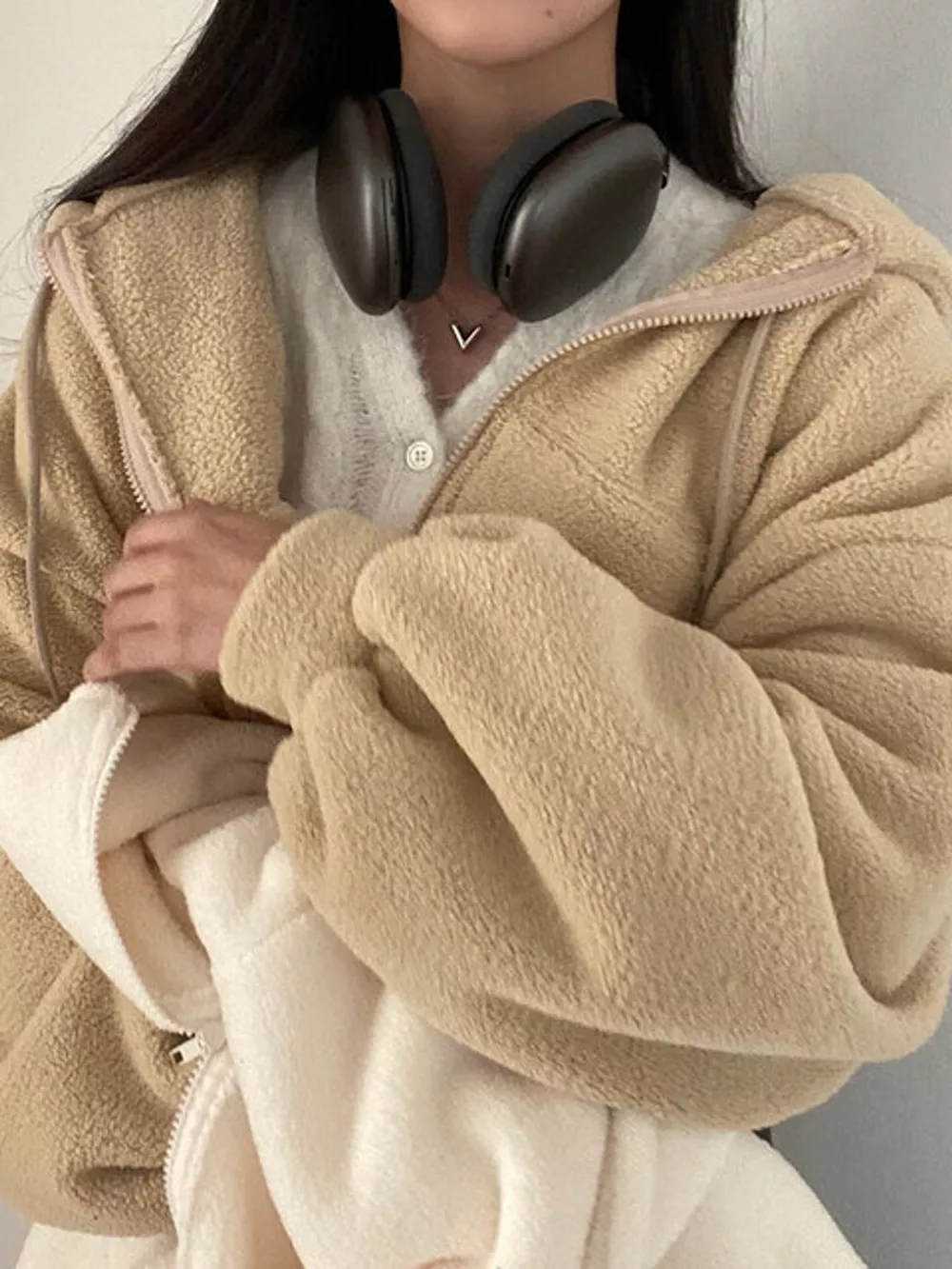 Oversized Sherpa Zip-Up Hoodie, image 19