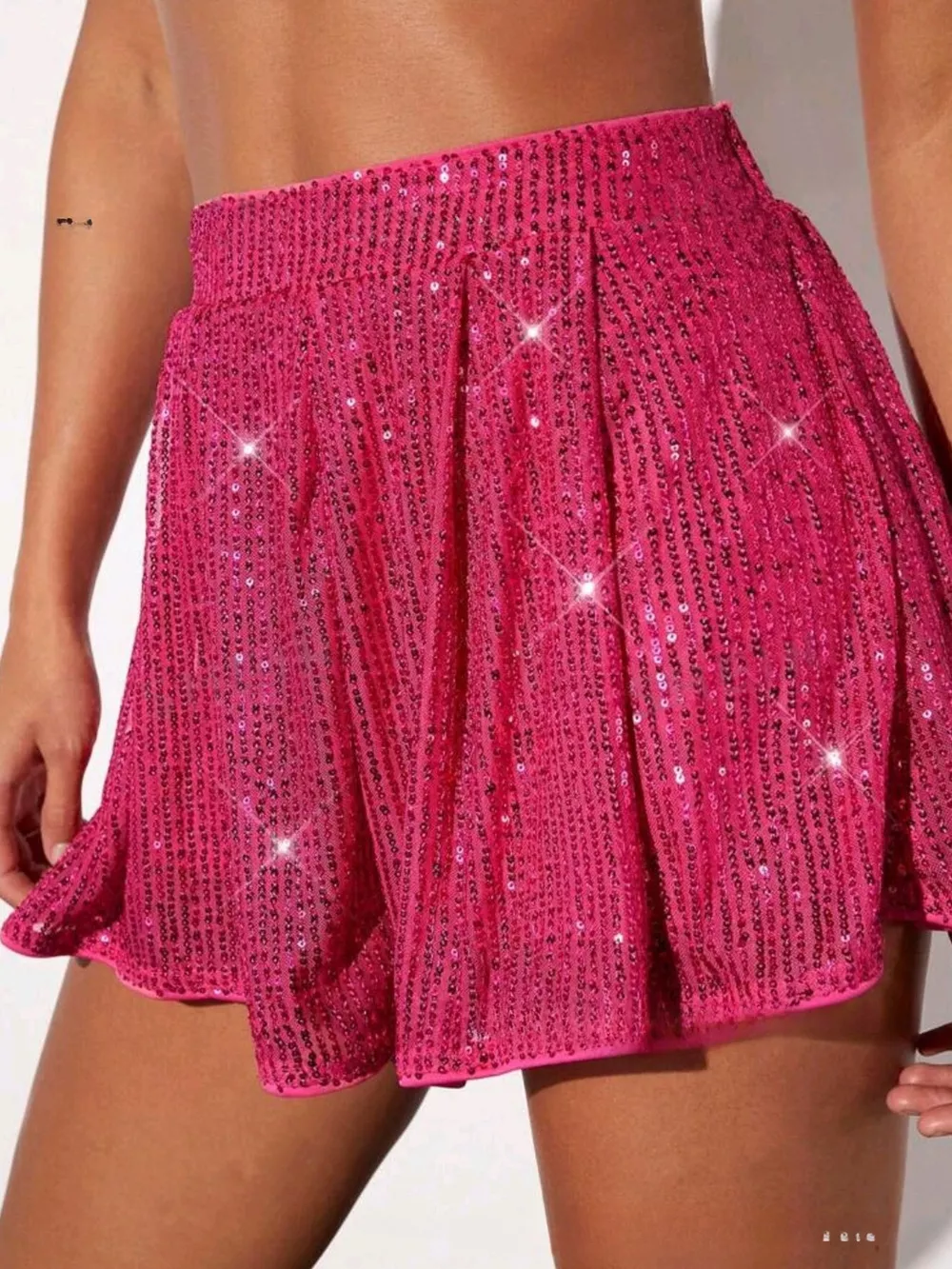 Sequin High Waist Shorts, image 5