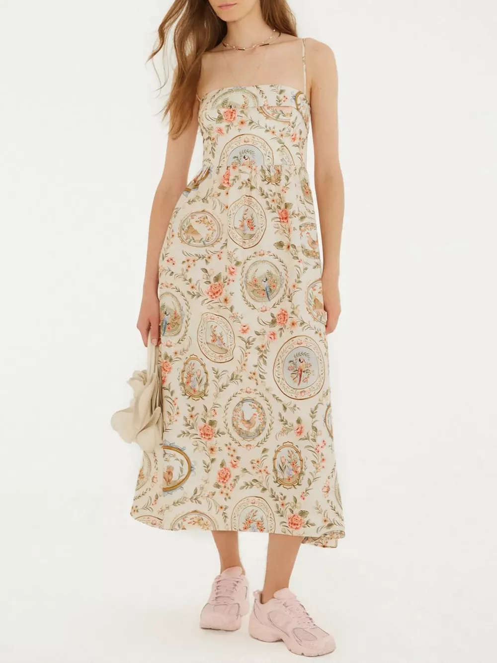 Floral Print Spaghetti Strap Midi Dress, image 2