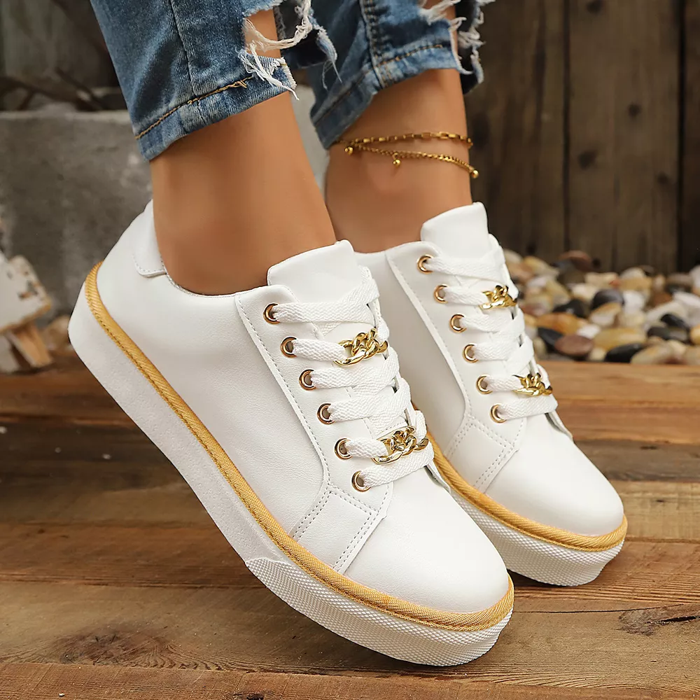 Round Toe Platform Sneakers, image 9