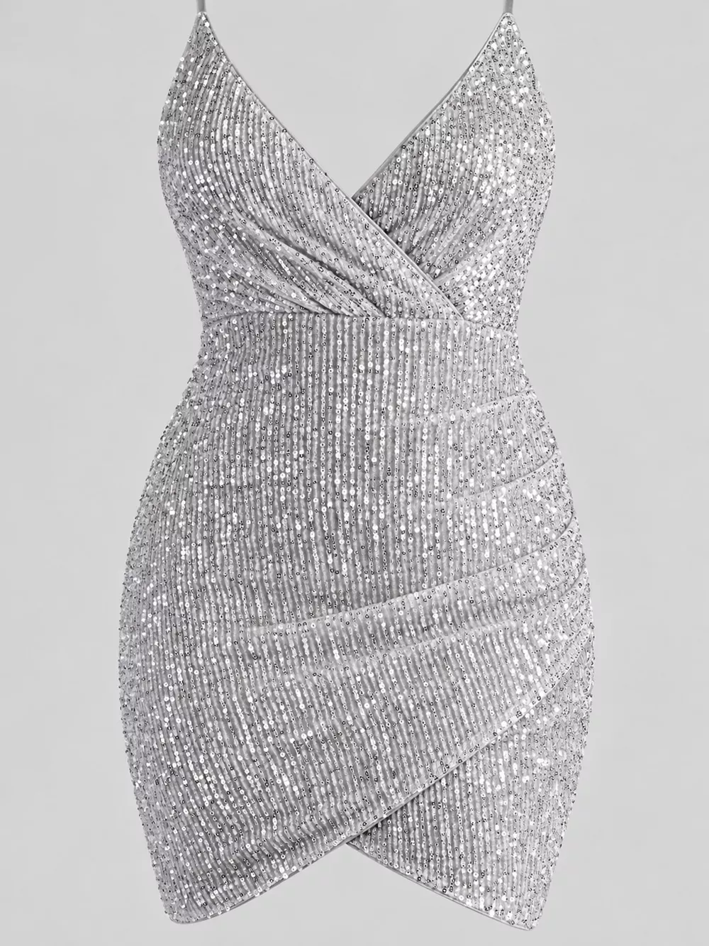 Sequin V-Neck Bodycon Mini Dress, image 5