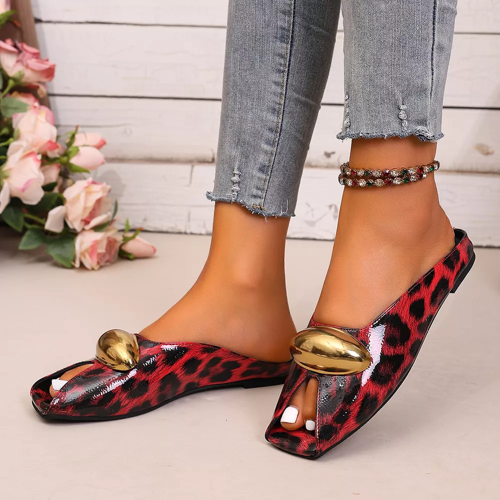 Leopard Open Toe Sandals, image 8