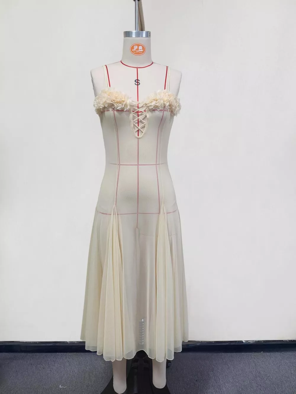 Floral Embellished Spaghetti Strap Dress, image 5