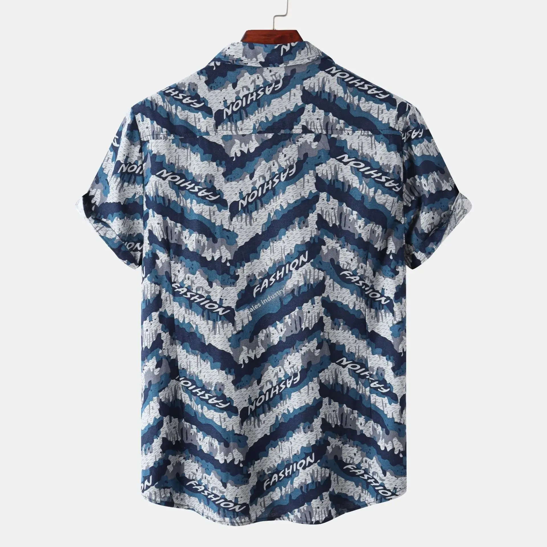 Men's Plus Size Printed Button Up Shirt, image 4