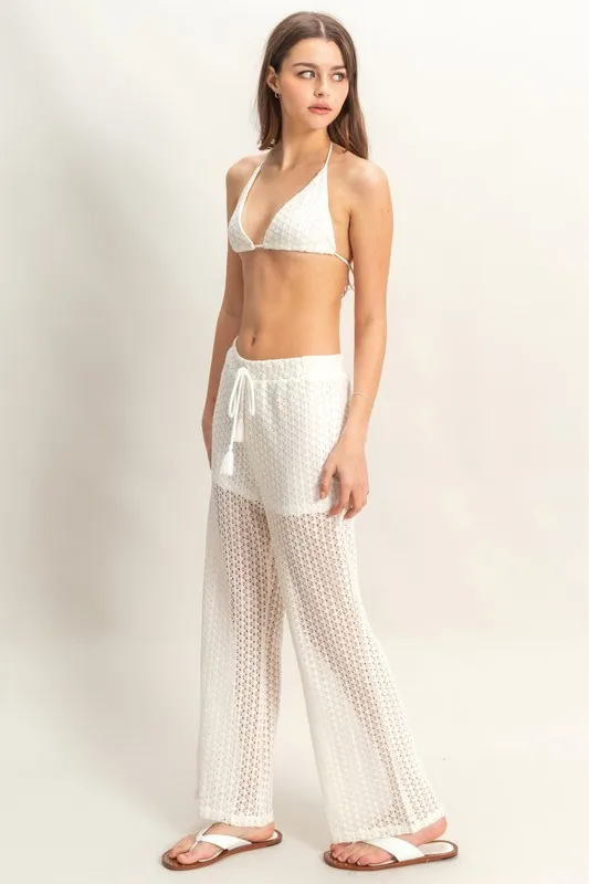 Crochet Bra and Drawstring Pants Set, image 4