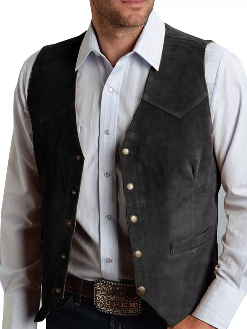 Men's Full Size Snap Down Vest Plus Size, image 2