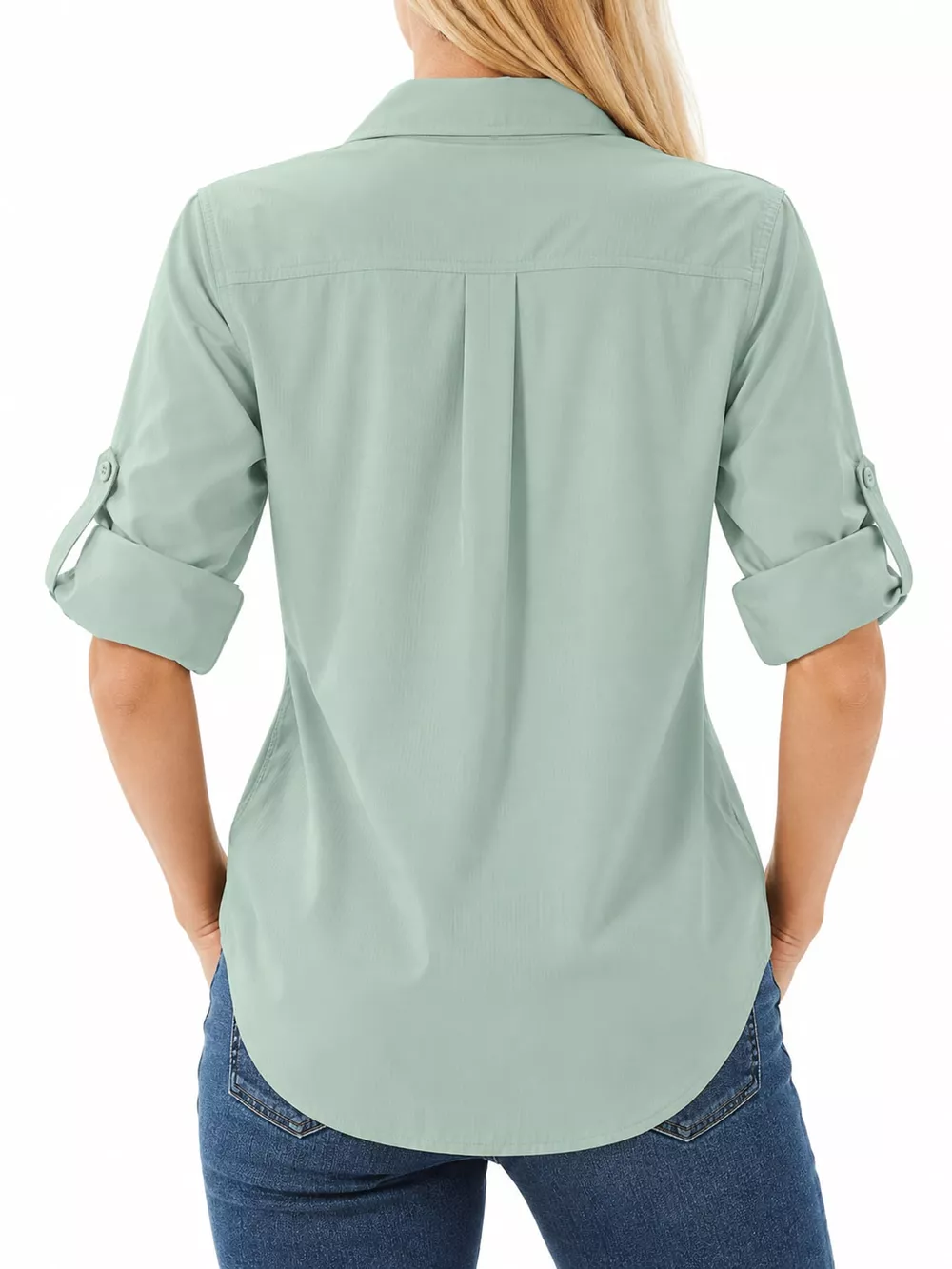Full Size Button-Down Roll-Up Sleeve Shirt Plus Size, image 13