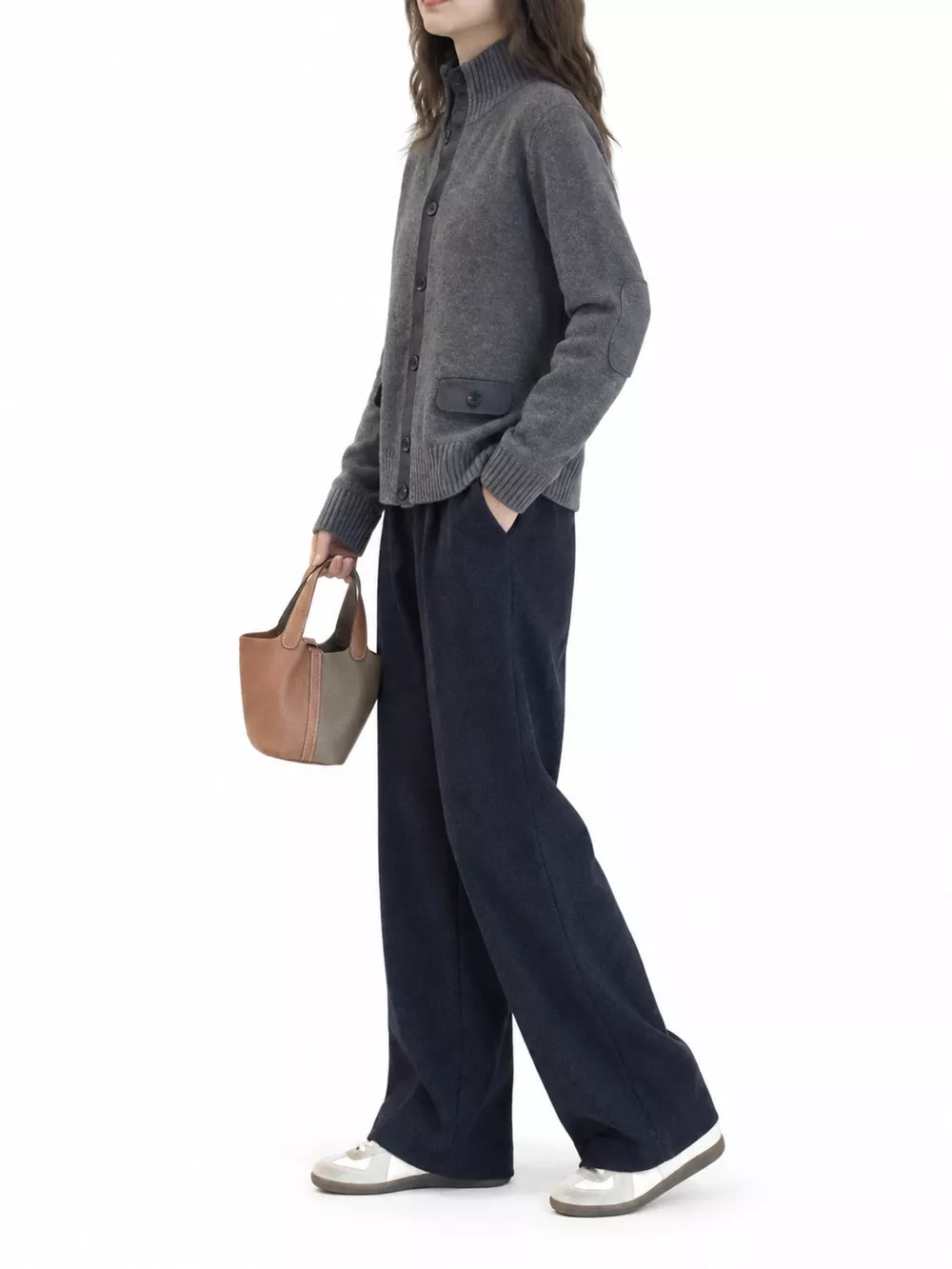 Ribbed-Knit Mock Neck Cardigan, image 15