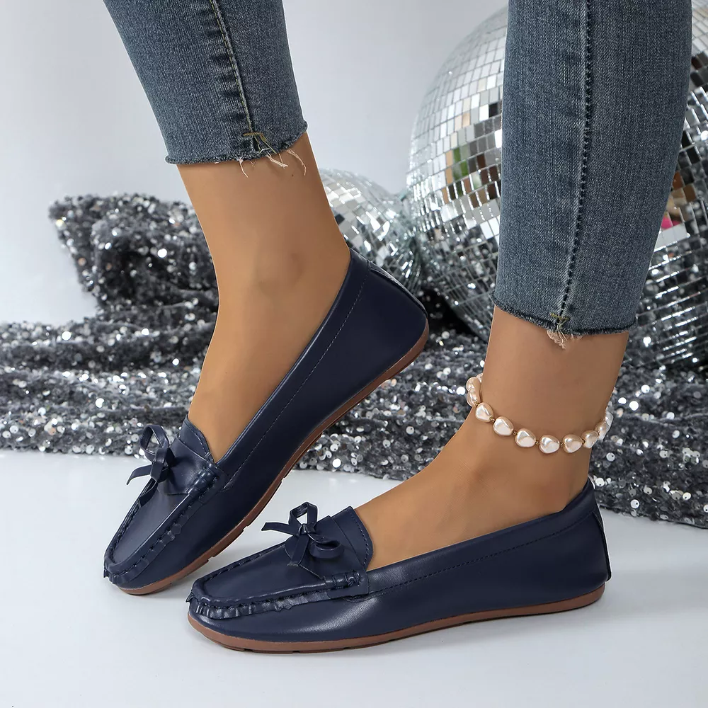 Bow Decor Round Toe Slip-Ons, image 6