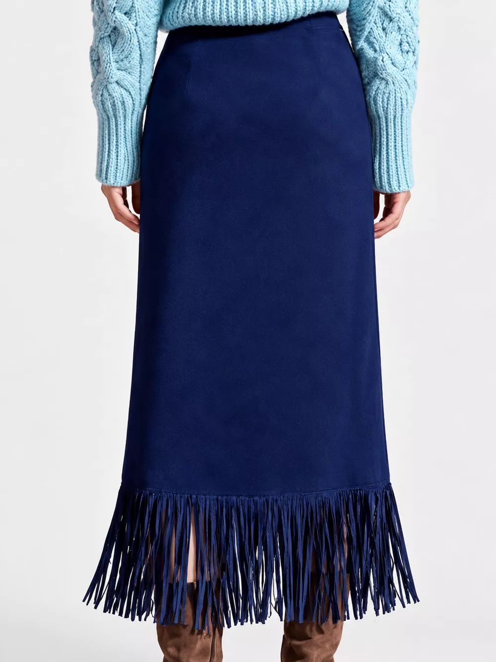 High-Waisted Fringe Midi Skirt, image 22