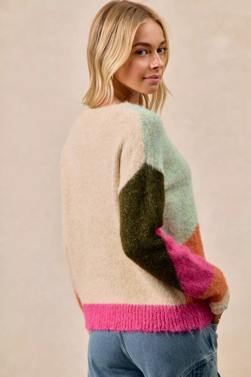 Multi Color Block Sweater Top, image 11