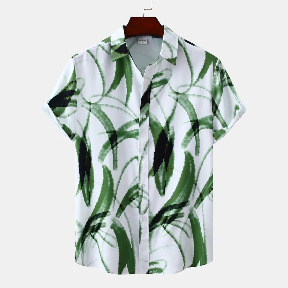 Men's Plus Size Printed Short Sleeve Casual Shirt