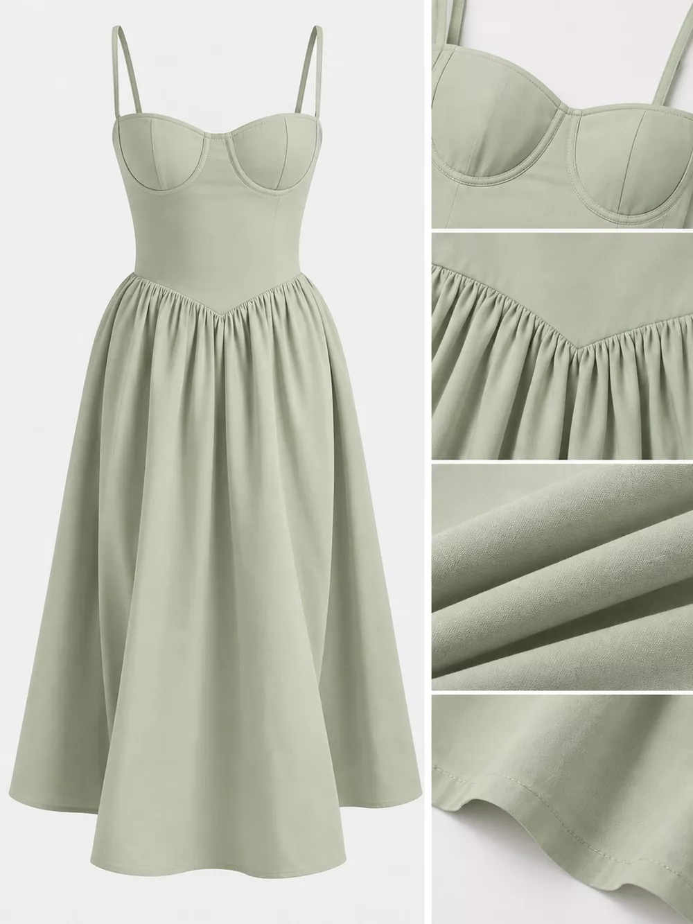 Sweetheart Neck Midi Cami Dress, image 40