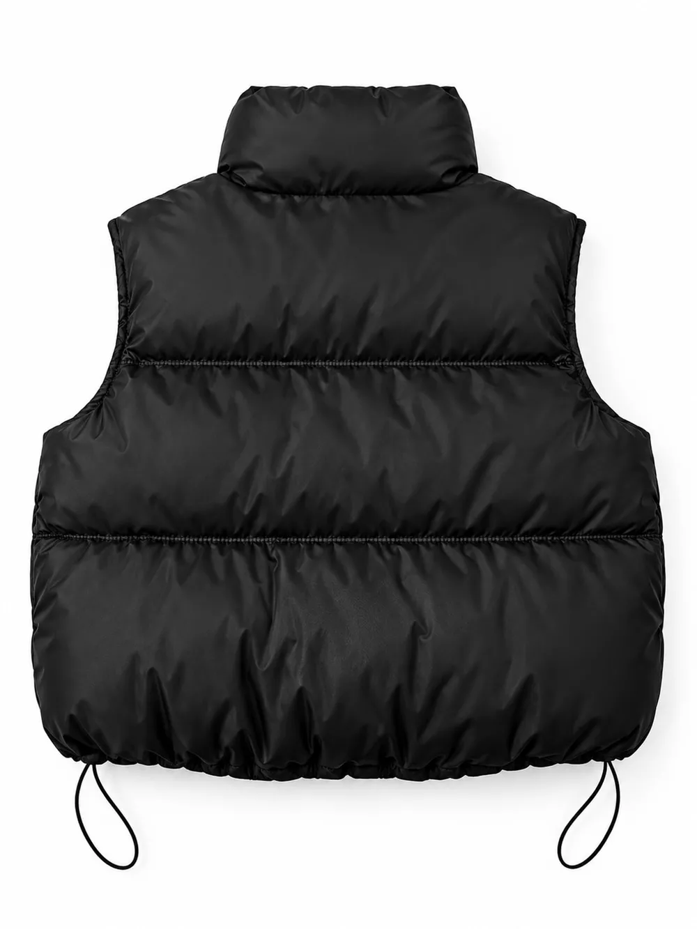 Drawstring Snap Down Puffer Vest Coat, image 4