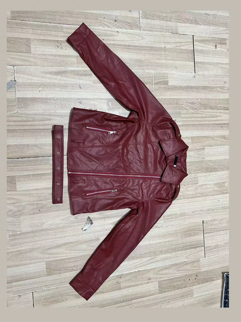 Full Size Faux Leather Zip Up Jacket Plus Size, image 10