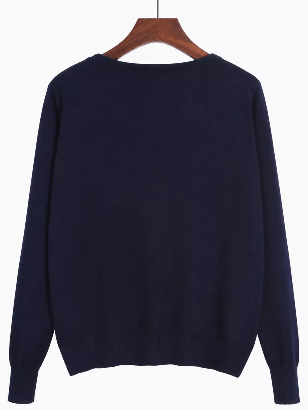 Classic V-Neck Button-Down Knit Cardigan, image 29