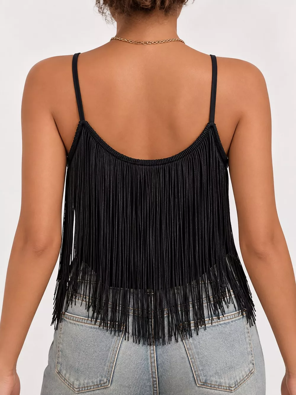 Fringe Trim V-Neck Cami, image 7