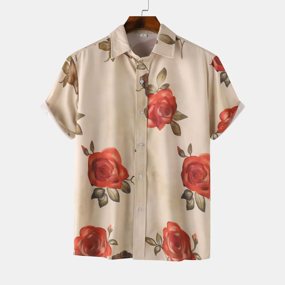 Men's Printed Button Up Short Sleeve Shirt, image 2