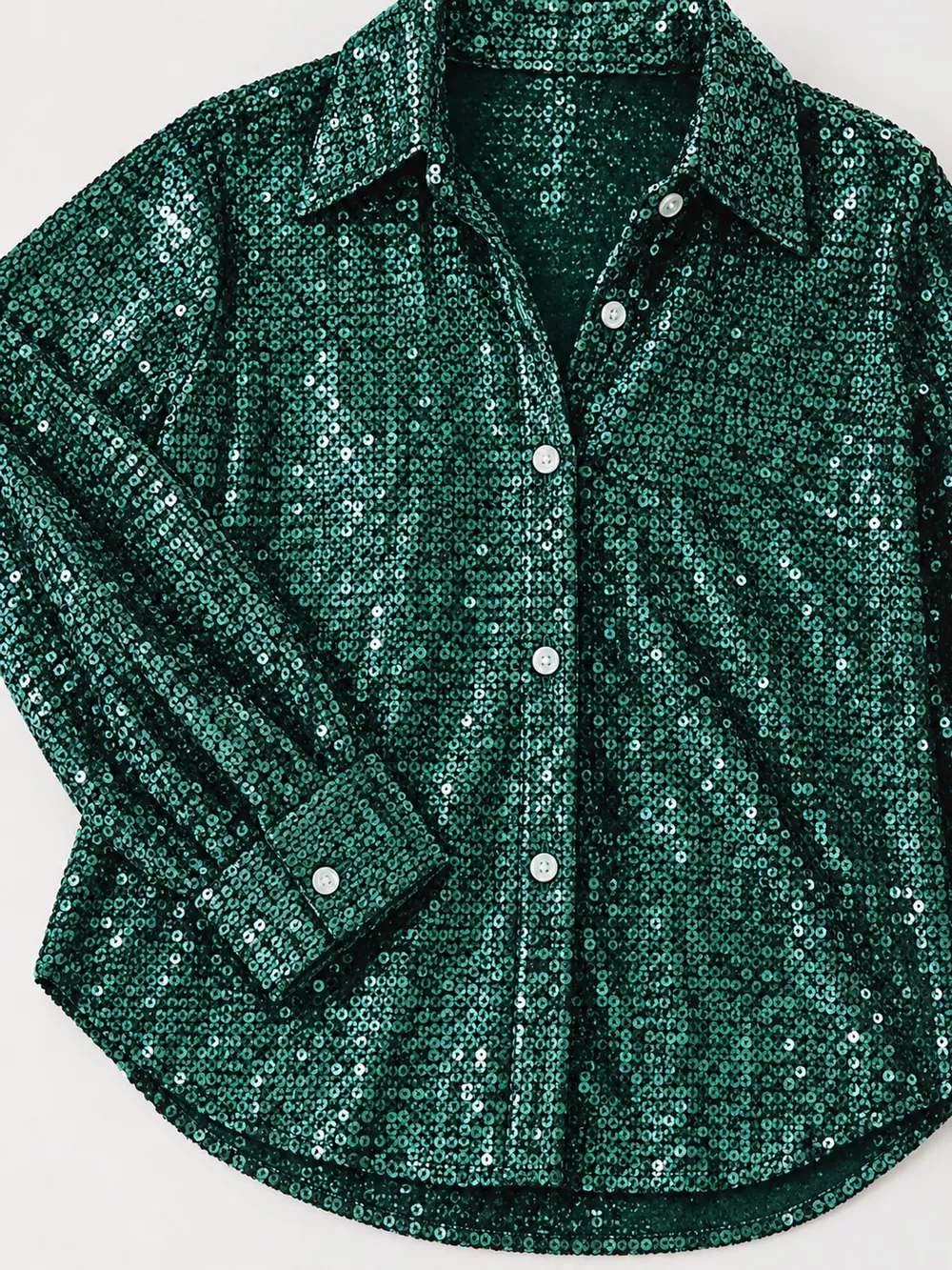 Full Size Sequin Button-Down Shirt Plus Size, image 34