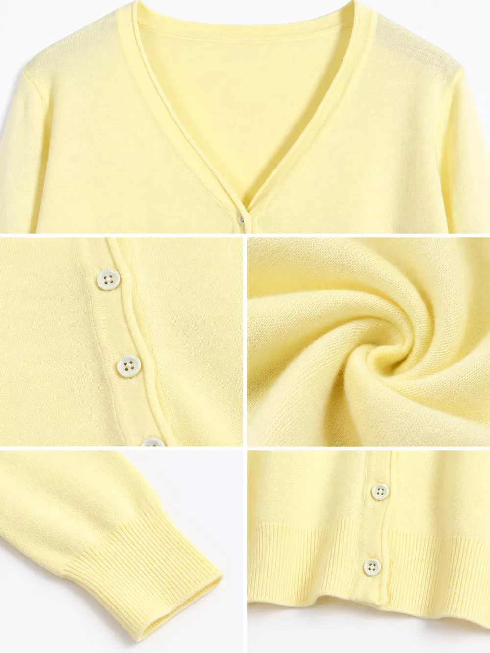 Classic V-Neck Button-Down Knit Cardigan, image 46