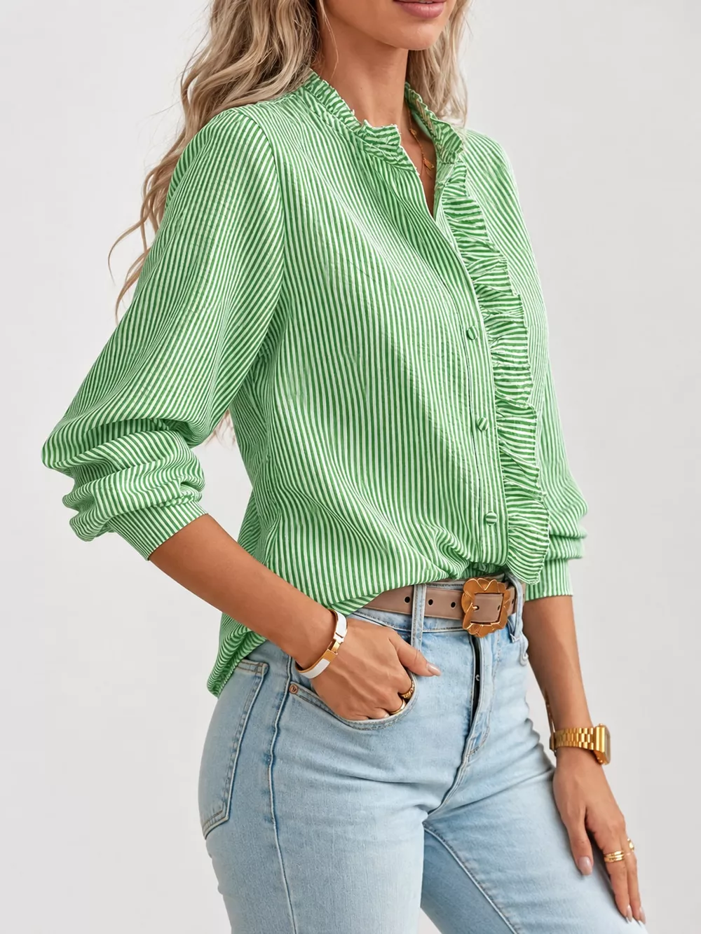 Ruffled Button Down Shirt, image 18