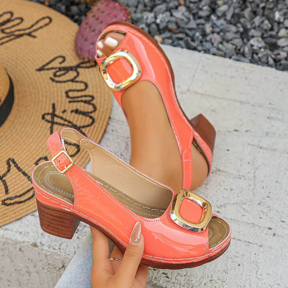 Peep Toe Block Heels Sandals, image 13