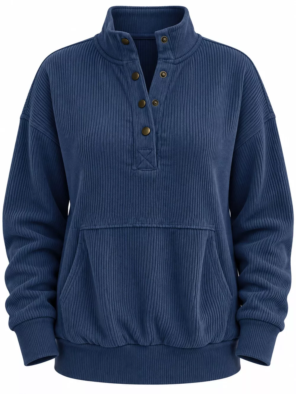 Full Size Quarter-Snap Sweatshirt with Kangaroo Pocket Plus Size, image 21