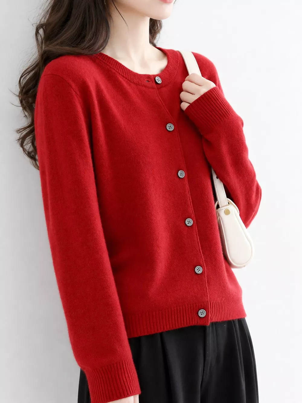 Crew Neck Button-Down Cardigan, image 27