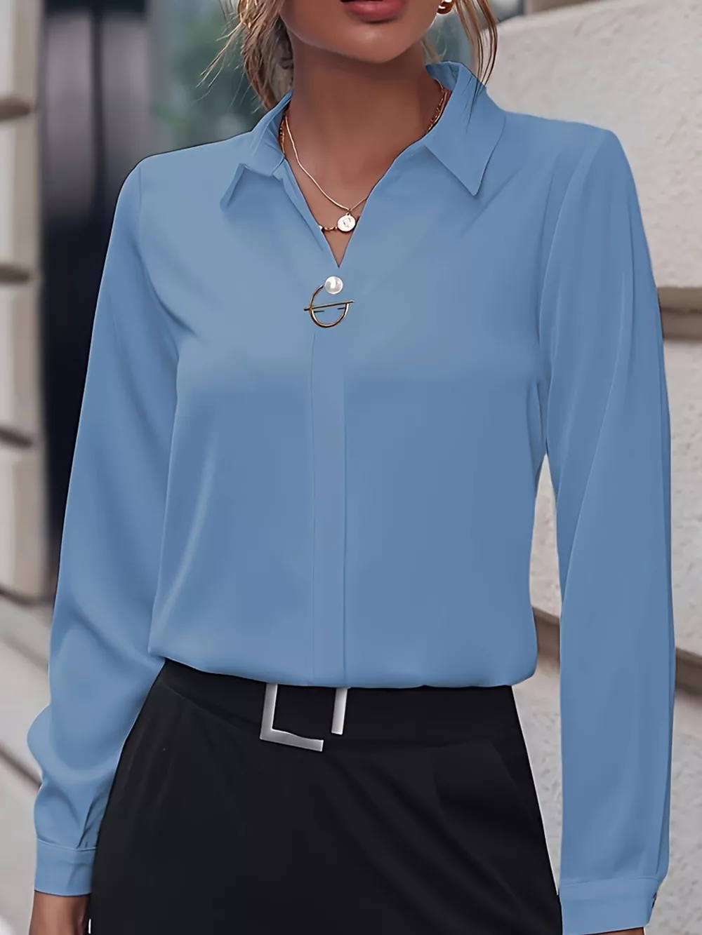 Long Sleeve Satin Blouse, image 39