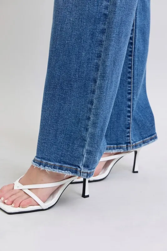 Full Size High Waist V-Front Vintage Wash Straight Jeans Plus Size, image 8