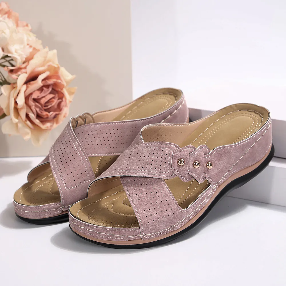 Crisscross Open Toe Wedge Sandals, image 10