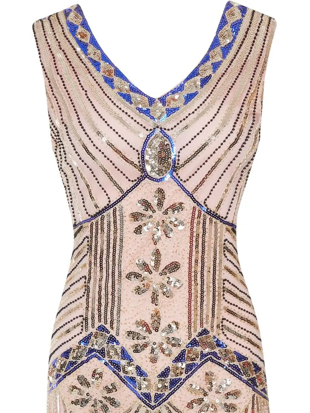 Full Size Sequin Fringe Hem Sleeveless Dress Plus Size, image 10