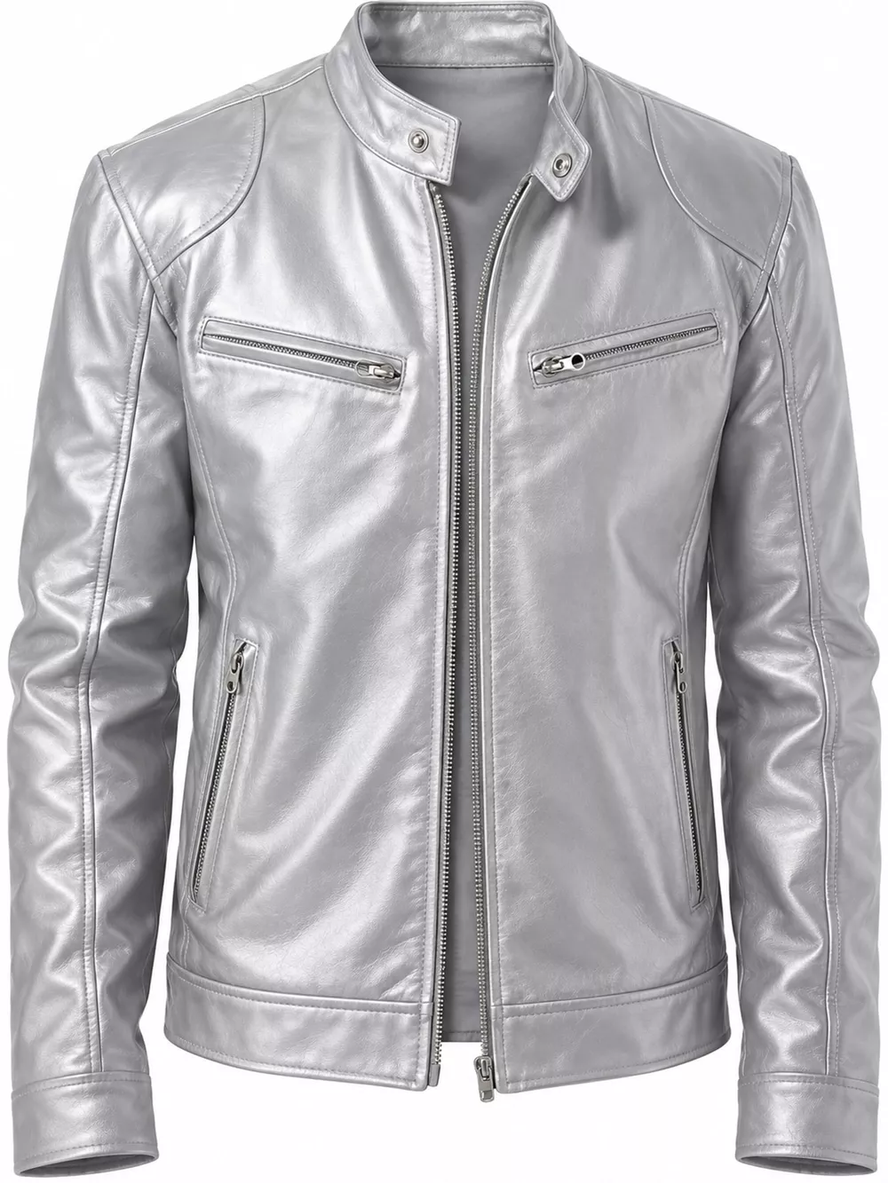 Men's Full Size Faux Leather Zip Up Jacket Plus Size, image 58
