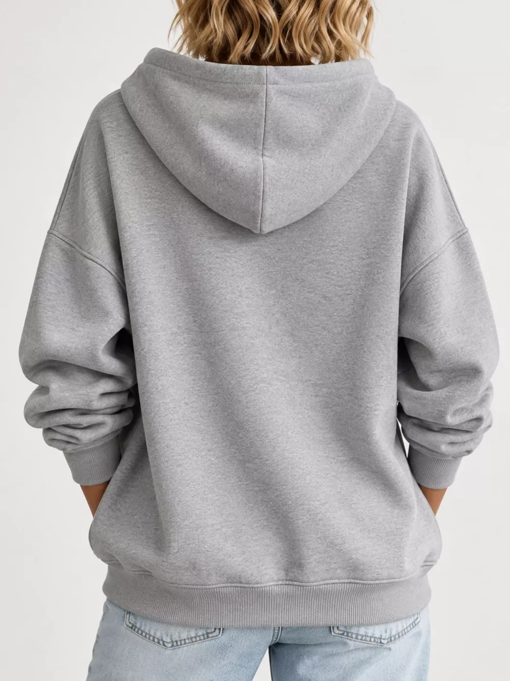 Drawstring Dropped Shoulder Hoodie, image 11