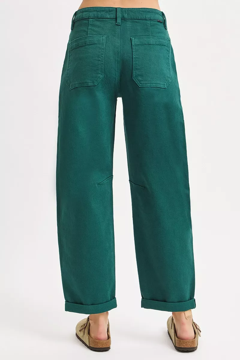 High Rise Ankle Cuffed Barrel Pants, image 5