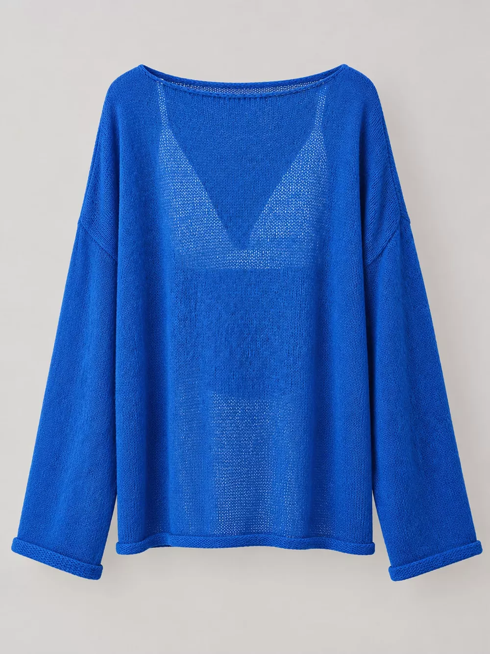 Lightweight Dropped Shoulder Knit Cover Up, image 48