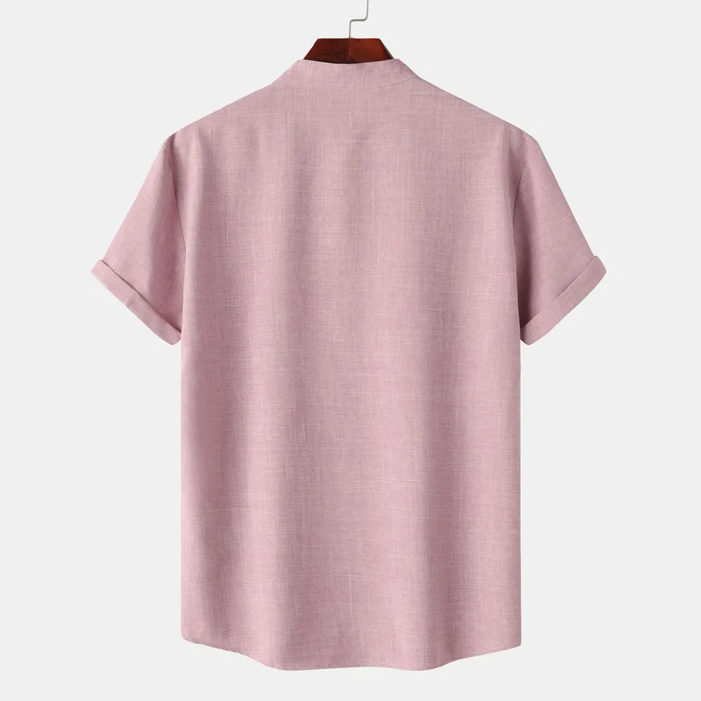 Men's Button Detail Short Sleeve Blouse, image 2