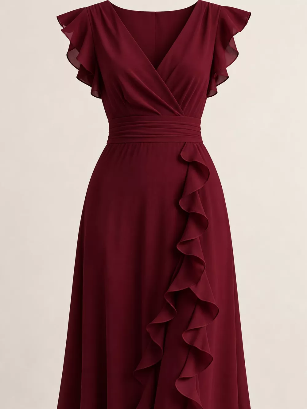 Ruffled Surplice Sleeveless Maxi Dress, image 30