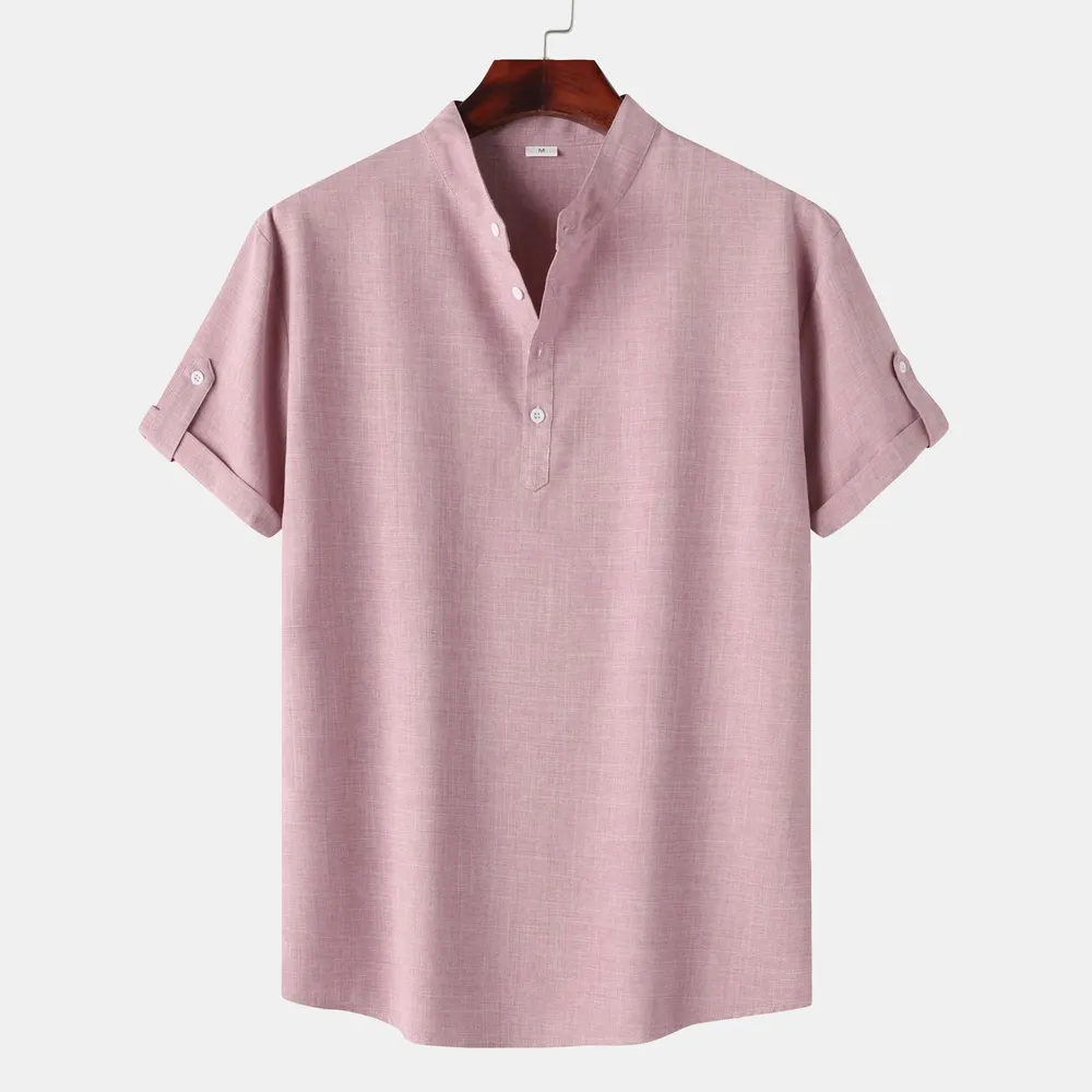 Men's Button Detail Short Sleeve Blouse