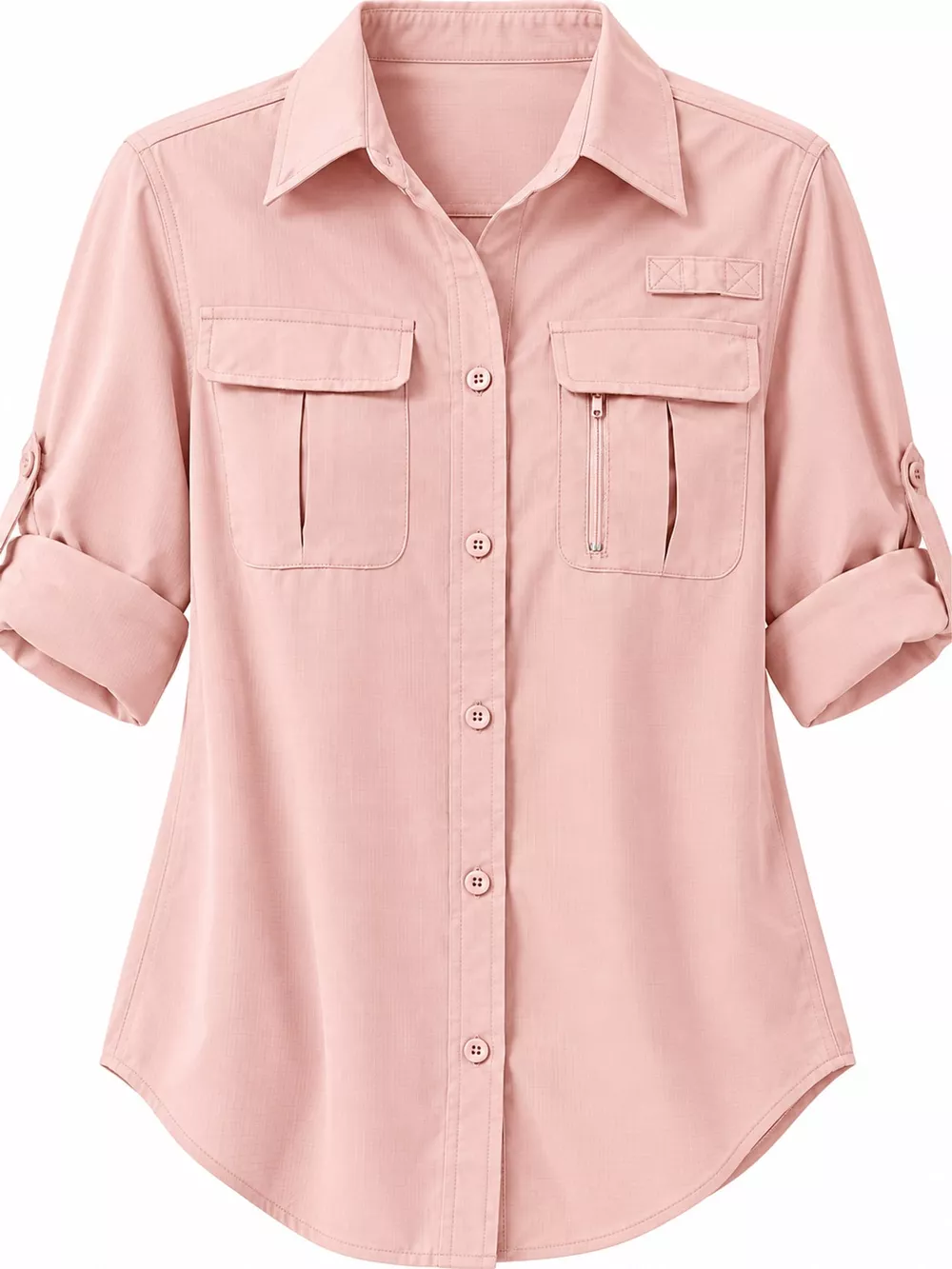 Full Size Button-Down Roll-Up Sleeve Shirt Plus Size, image 5