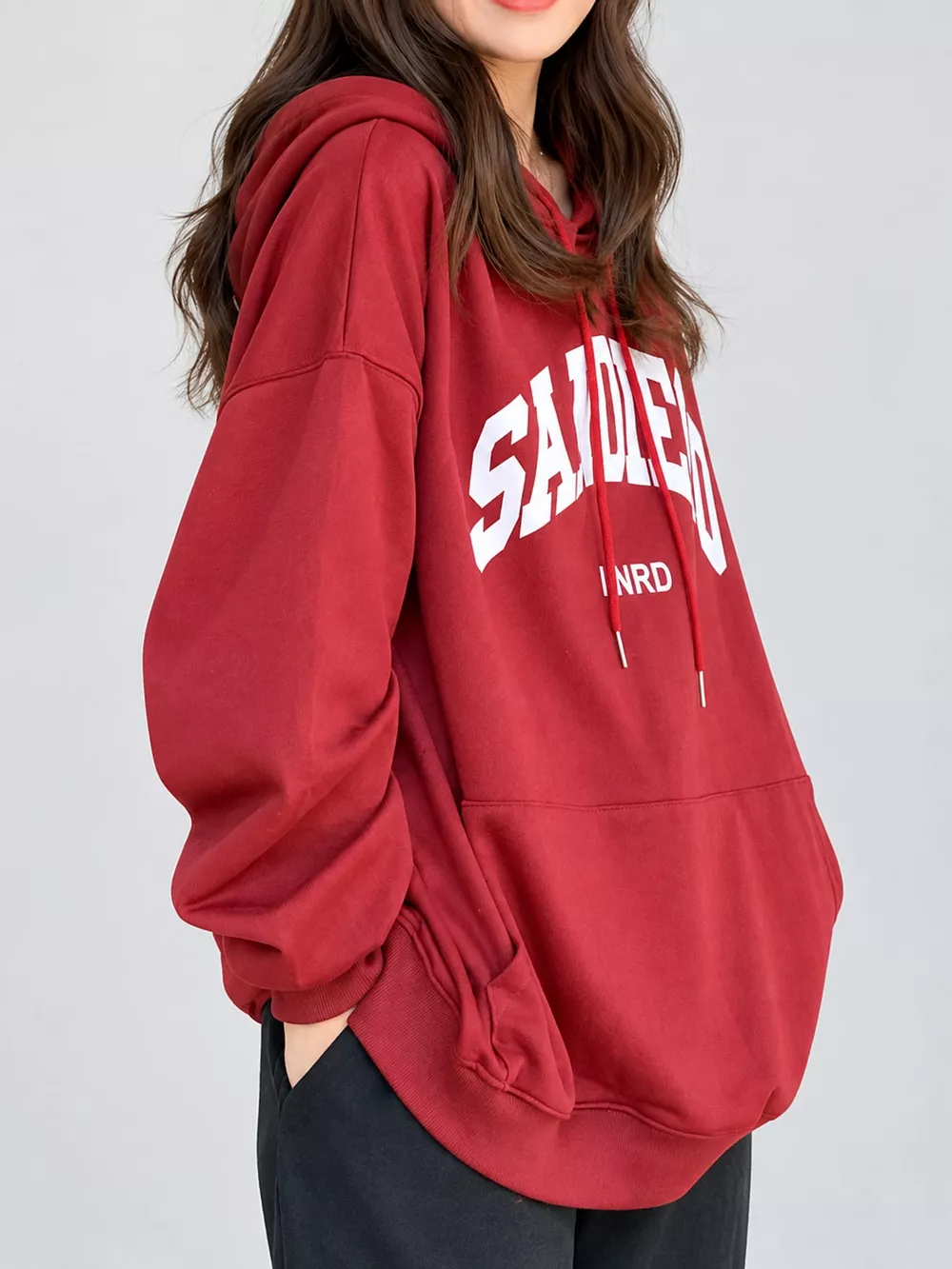 Letter Graphic Long Sleeve Hoodie, image 2