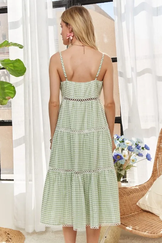 Gingham Detail Washed Dress, image 2