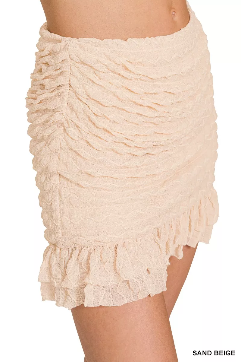 Ruched Mini Skirt with Built in Shorts, image 5