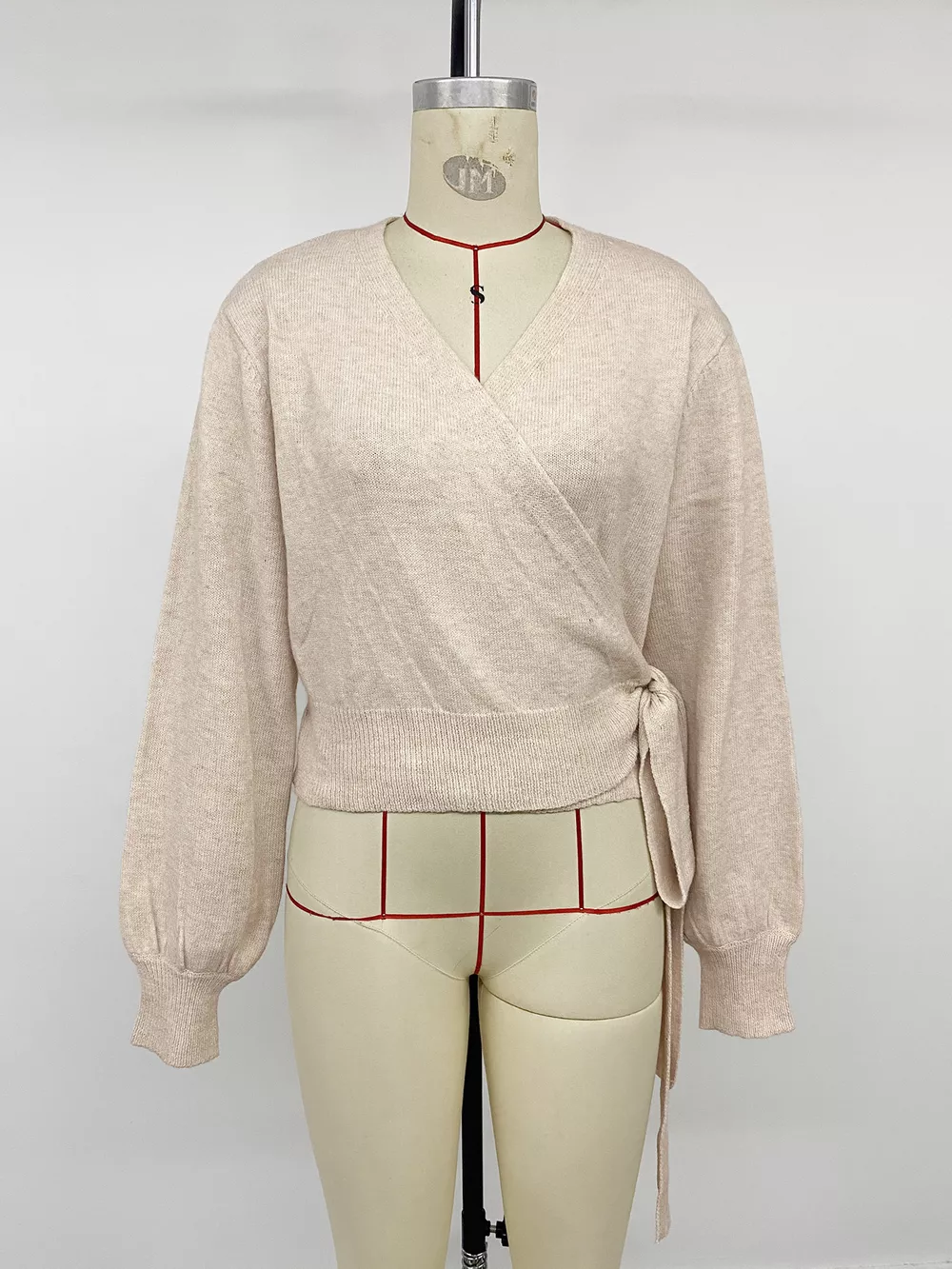 Tied Surplice Long Sleeve Sweater, image 11
